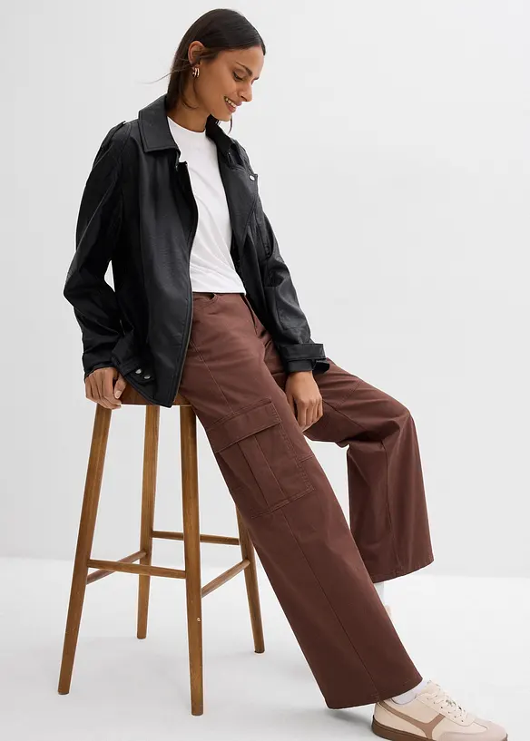 Cargobyxa i stretchig bomullsmix, bonprix