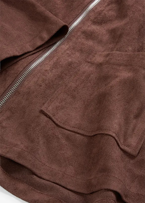 Skjortjacka i mockaskinnimitation, bonprix