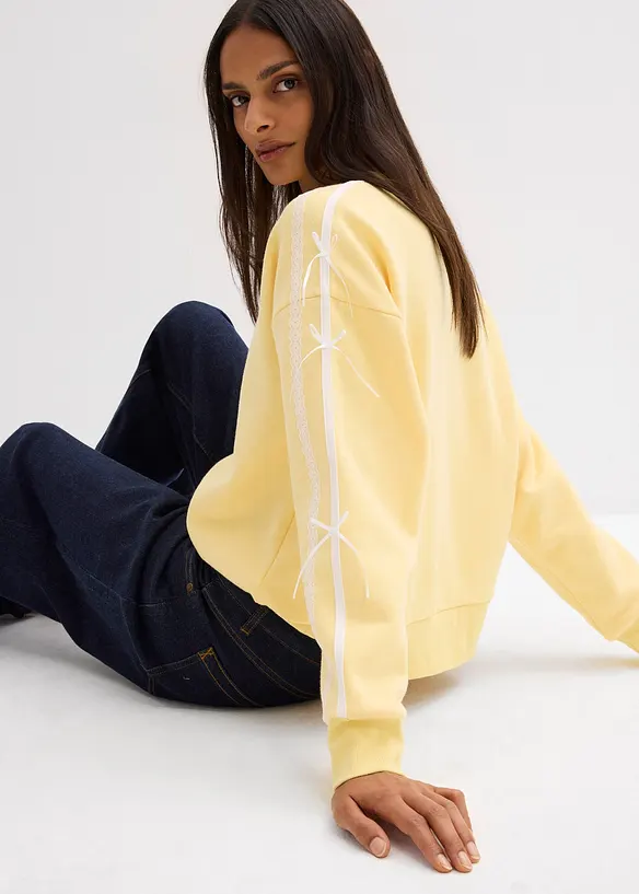 Oversizesweatshirt i mjuk bomullsmix, bonprix