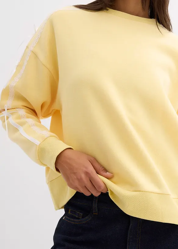 Oversizesweatshirt i mjuk bomullsmix, bonprix