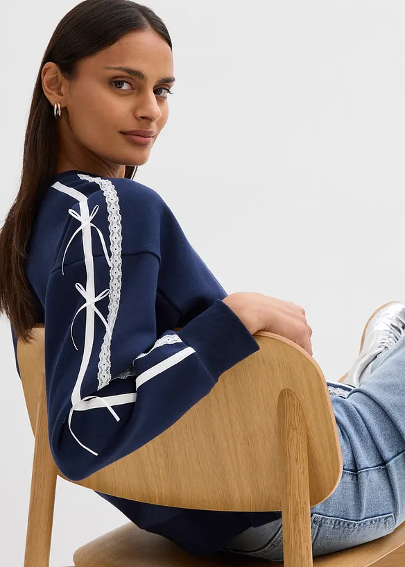 Oversizesweatshirt i mjuk bomullsmix, bonprix