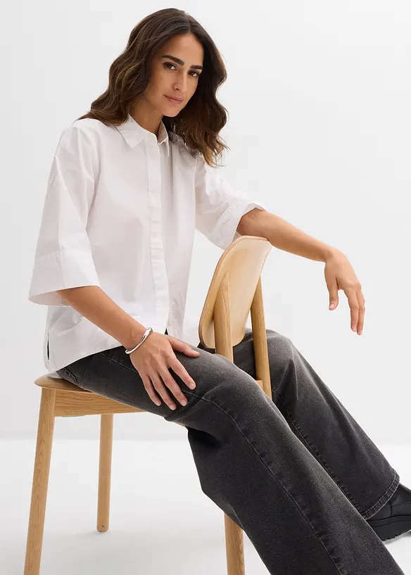 Blus i ekologisk bomull, bonprix