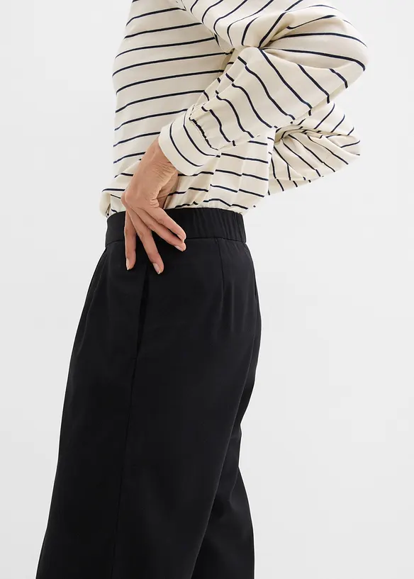 Byxa med gubbveck och viskos, bonprix