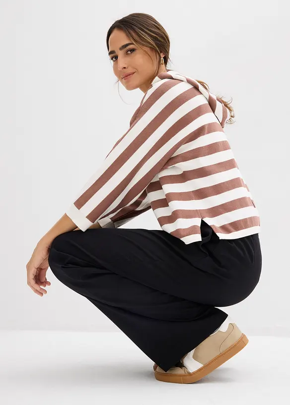 Finstickad oversizetr&ouml;ja i bomullsmix, bonprix