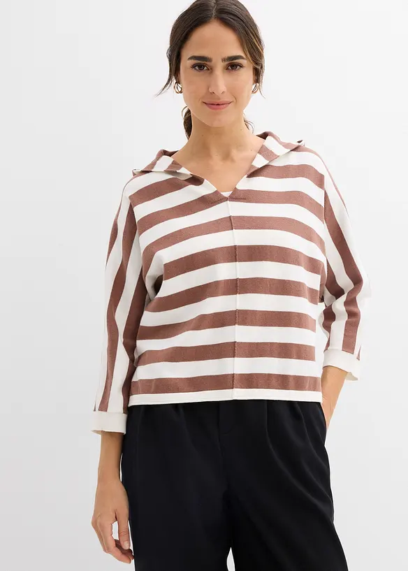 Finstickad oversizetr&ouml;ja i bomullsmix, bonprix