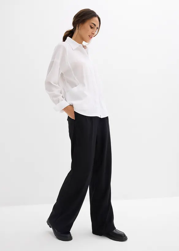 Skjortblus i viskosmix, bonprix