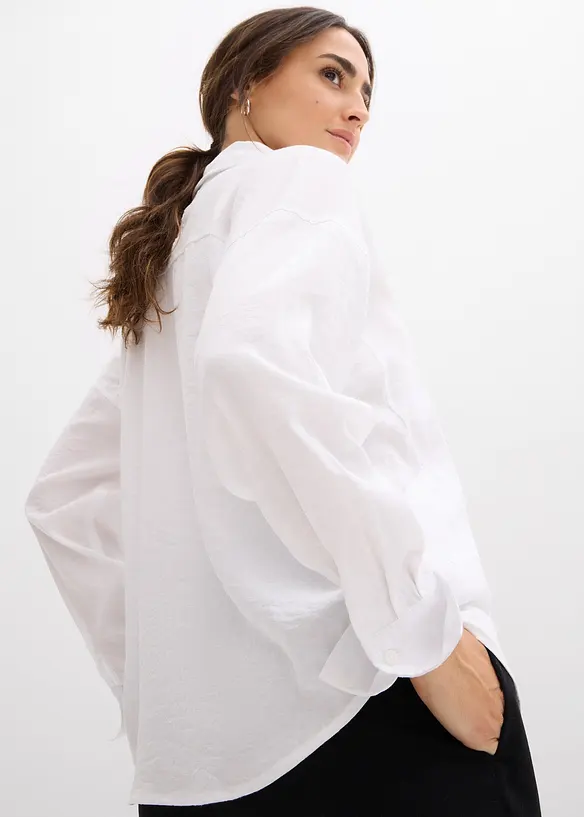 Skjortblus i viskosmix, bonprix