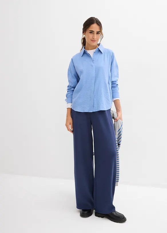 Skjortblus i viskosmix, bonprix