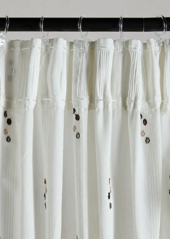 Gardinl&auml;ngd i v&auml;vt material av ekologisk bomull med prickar (1-pack), bonprix