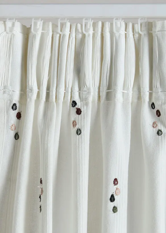 Gardinl&auml;ngd i v&auml;vt material av ekologisk bomull med prickar (1-pack), bonprix