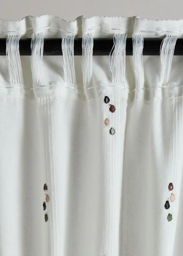 Gardinl&auml;ngd i v&auml;vt material av ekologisk bomull med prickar (1-pack), bonprix