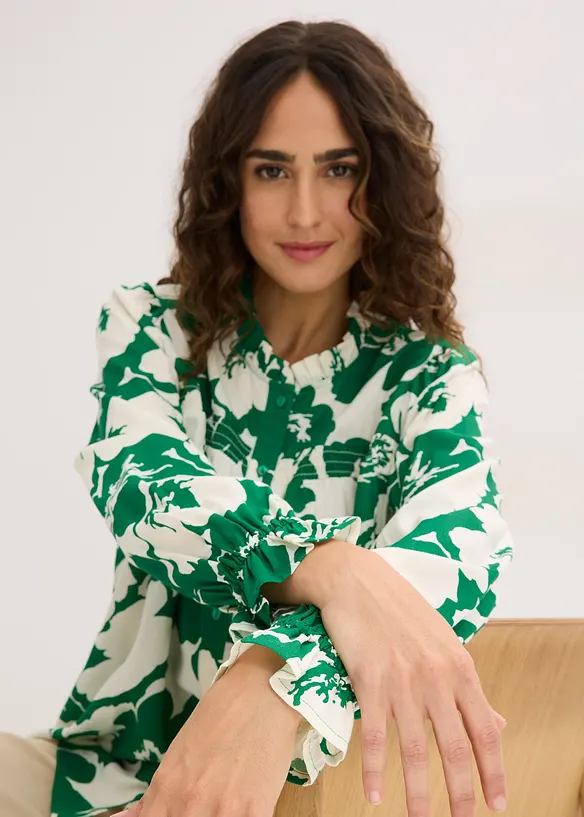 Blus av viskos med mjukt fall, bonprix