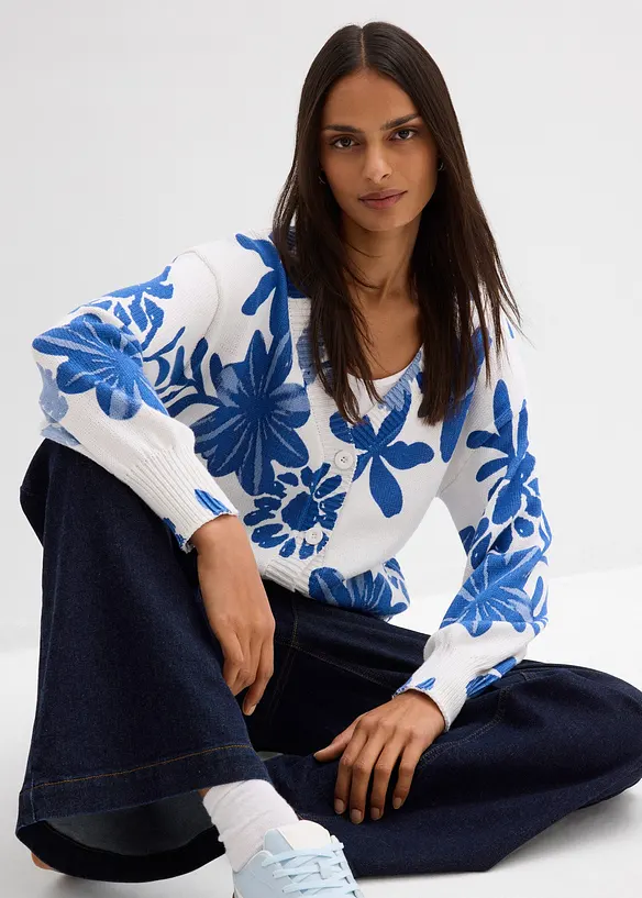 Blomm&ouml;nstrad cardigan, bonprix
