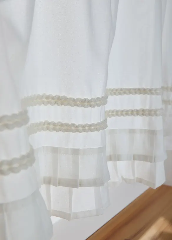 Caf&eacute;gardin med rysch, av ekologisk bomull, bonprix