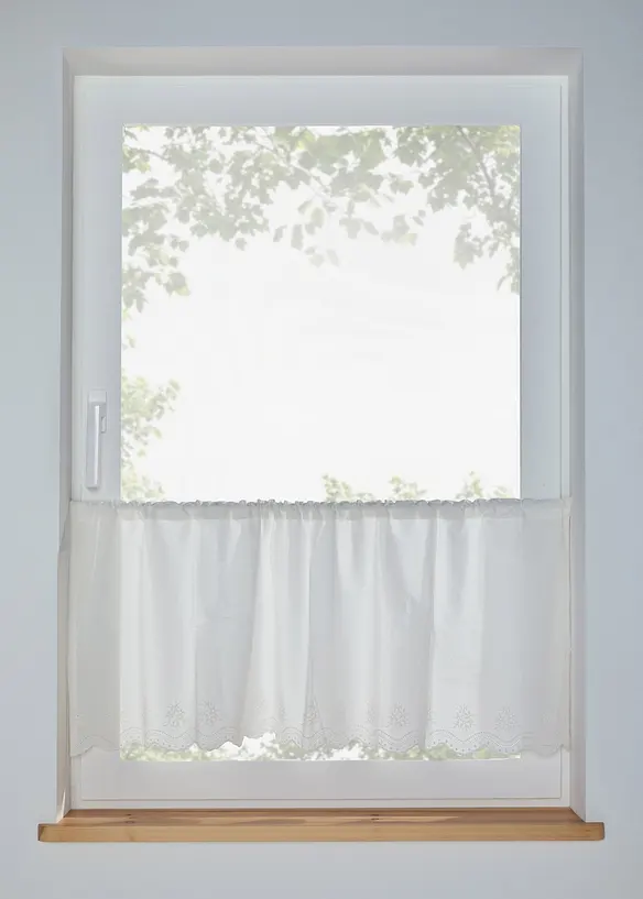 Caf&eacute;gardin i ekologisk bomull med broderi, bonprix