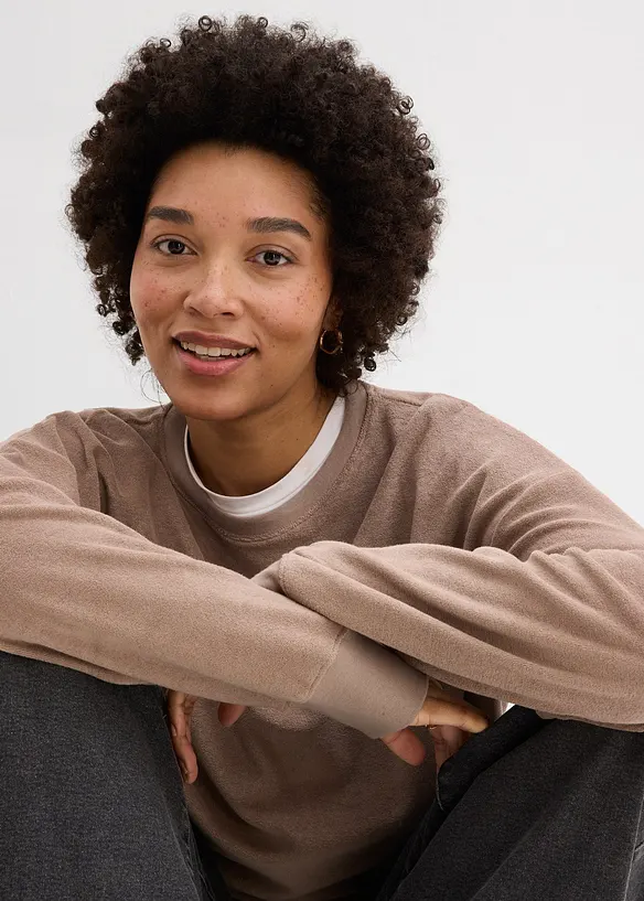 L&aring;ng&auml;rmad topp i frott&eacute;, bonprix