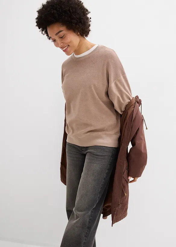 L&aring;ng&auml;rmad topp i frott&eacute;, bonprix