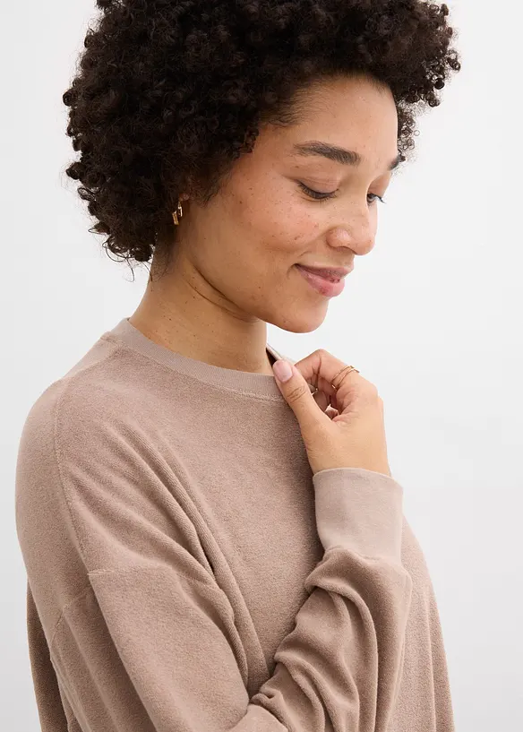 L&aring;ng&auml;rmad topp i frott&eacute;, bonprix