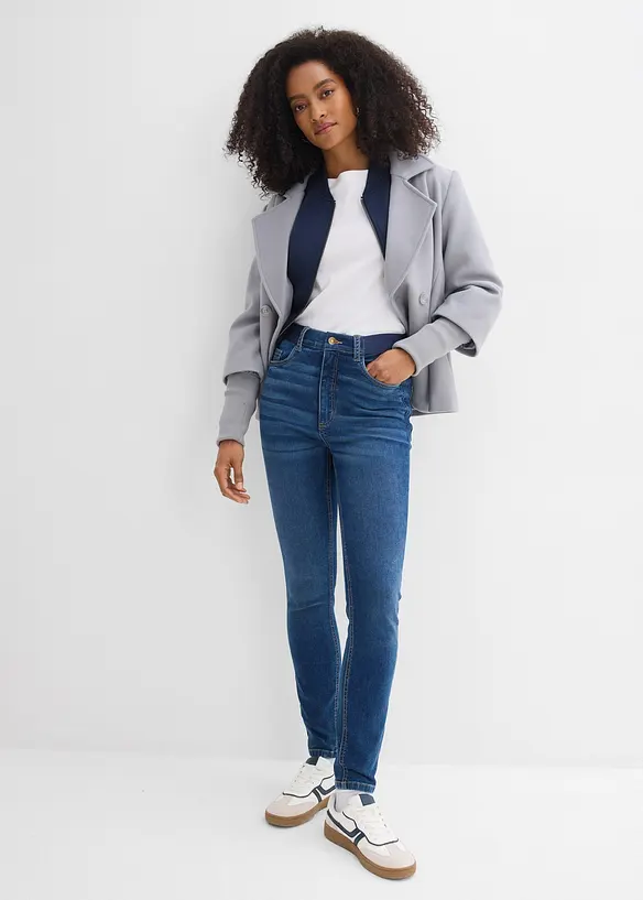 Skinny Jeans High Waist, med bekv&auml;m midja, bonprix