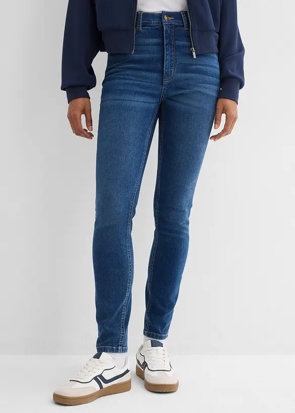 Skinny Jeans High Waist, med bekv&auml;m midja, bonprix