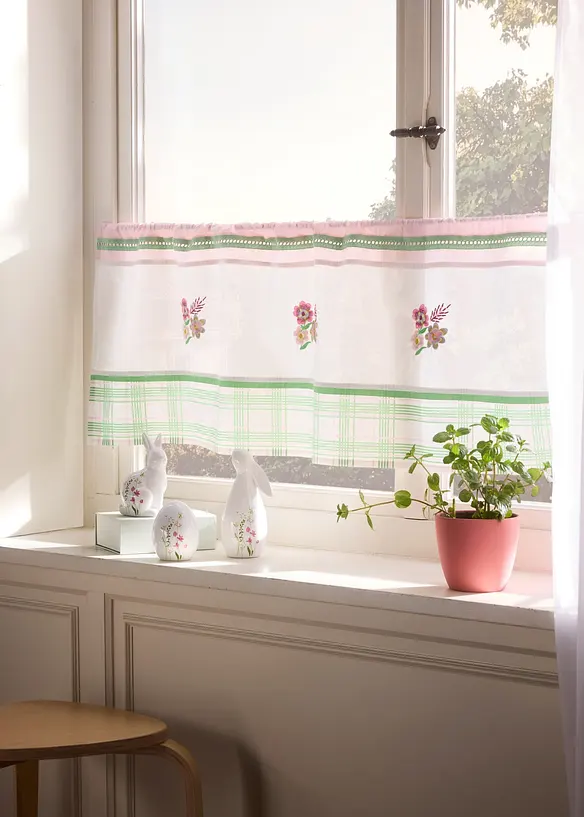 Prydnadsfigur, hare och &auml;gg med blommor (3 delar), bonprix