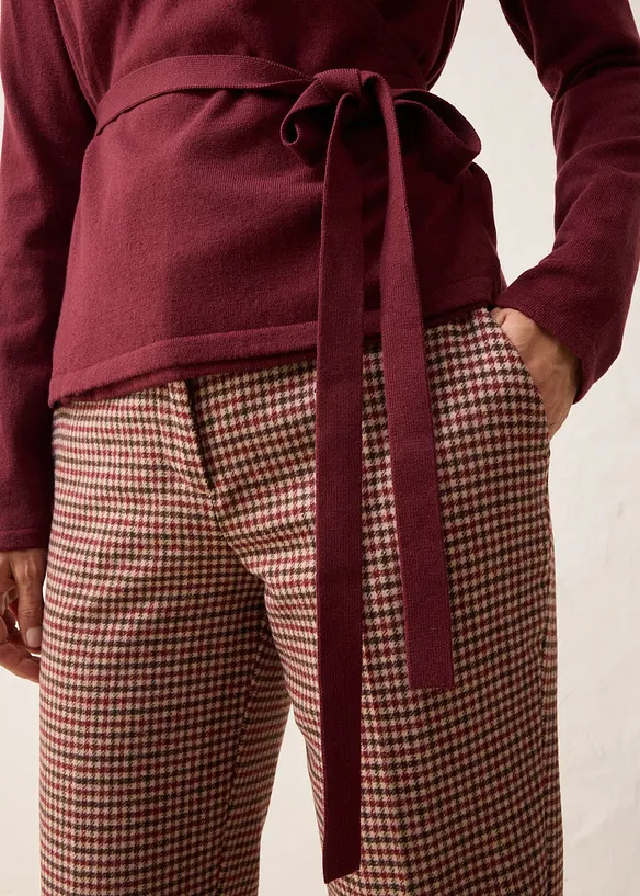 Omlottcardigan i bomull och merinoull, bonprix