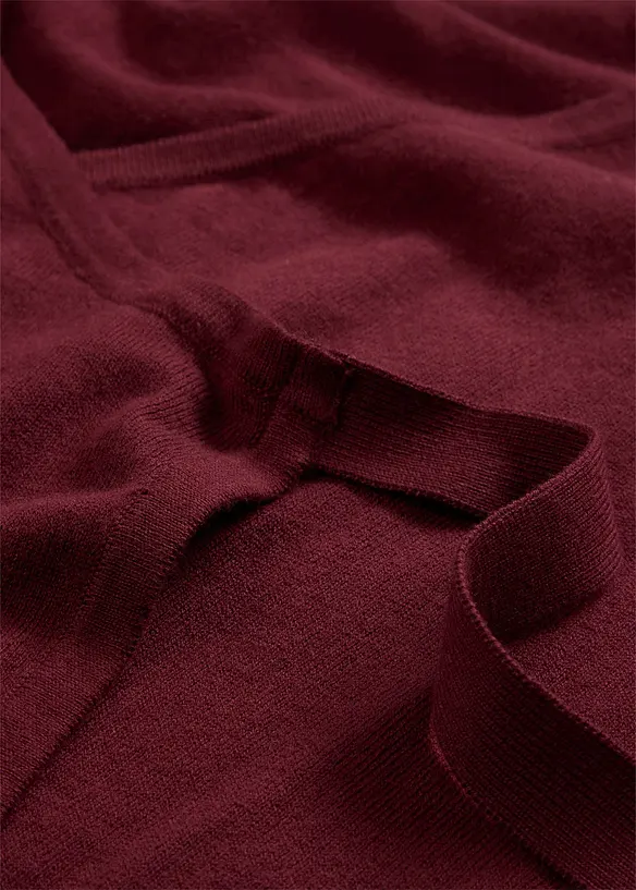 Omlottcardigan i bomull och merinoull, bonprix