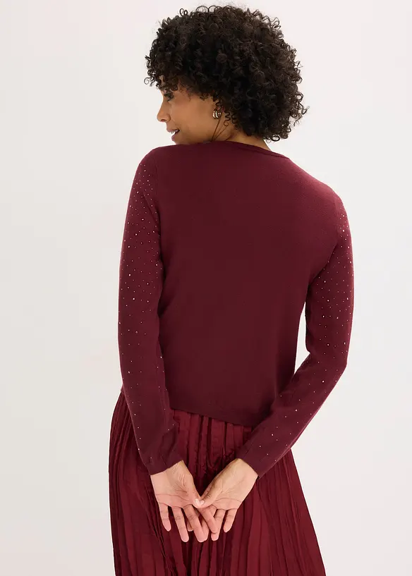 Cardigan med glitterstenar, bonprix