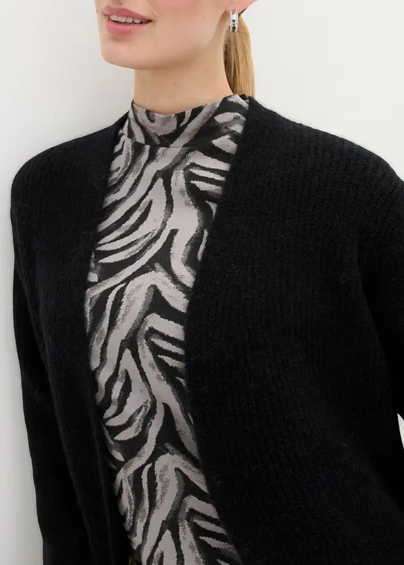 Stickad kappa med alpackaull, bonprix