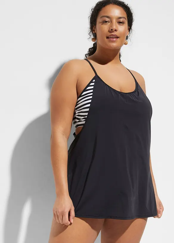 L&aring;ng tankini (2 delar) med lager-p&aring;-lager-look, bonprix