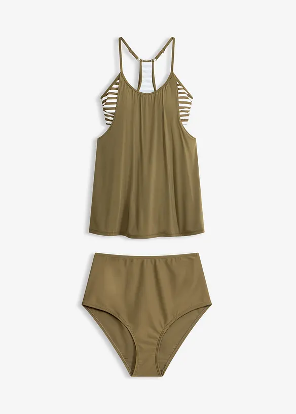 L&aring;ng tankini (2 delar) med lager-p&aring;-lager-look, bonprix