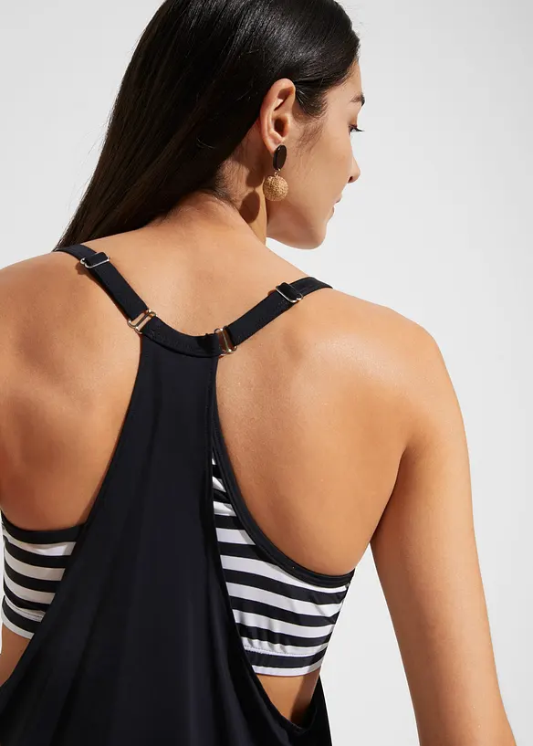 L&aring;ng tankini (2 delar) med lager-p&aring;-lager-look, bonprix