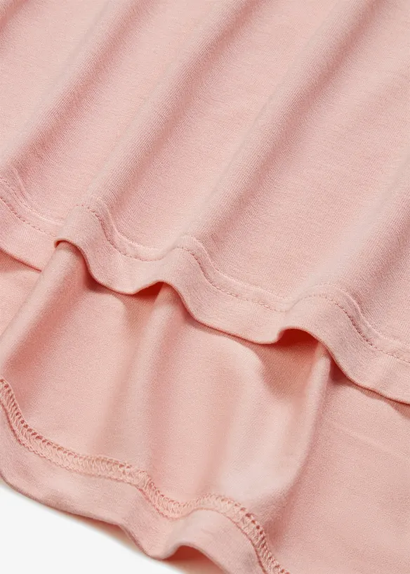 Fyrkantig T-shirt med b&aring;tringning i mjuk viskosmix, bonprix