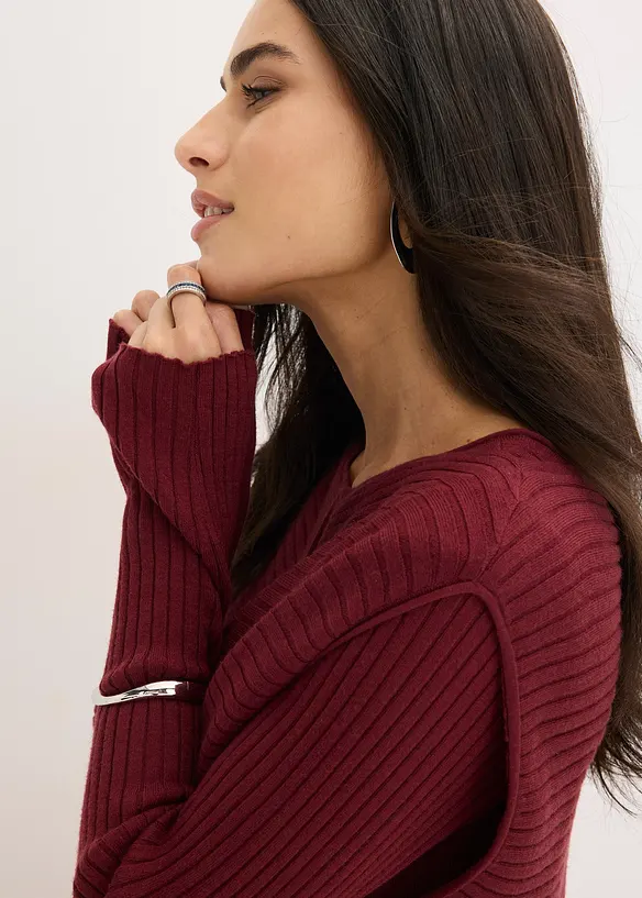 Stickad kl&auml;nning och v&auml;st (2 delar), bonprix