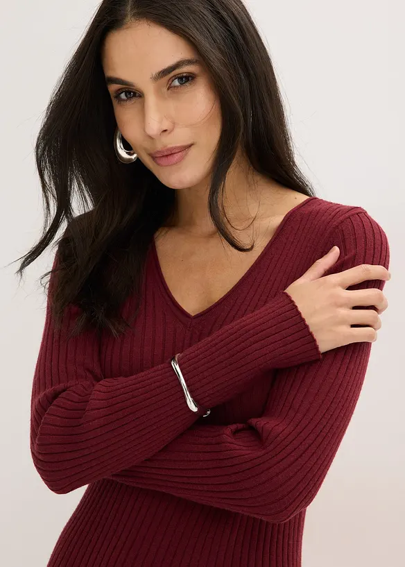 Stickad kl&auml;nning och v&auml;st (2 delar), bonprix