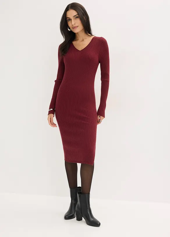 Stickad kl&auml;nning och v&auml;st (2 delar), bonprix