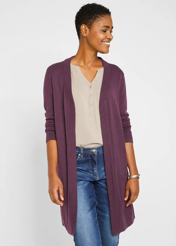 L&aring;ng cardigan, l&aring;ng&auml;rmad, bonprix