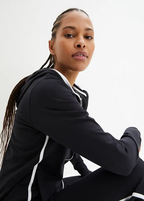 Stretchig tr&auml;ningsoverall i bomull (2 delar), bonprix