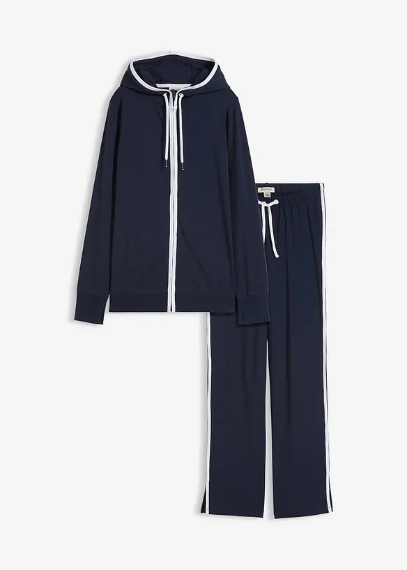 Stretchig tr&auml;ningsoverall i bomull (2 delar), bonprix