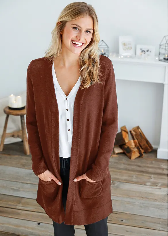 L&aring;ng cardigan, l&aring;ng&auml;rmad, bonprix