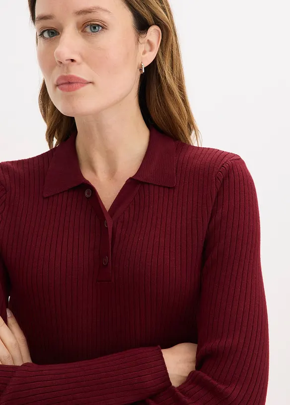 Finstickad tr&ouml;ja med knappar, bonprix