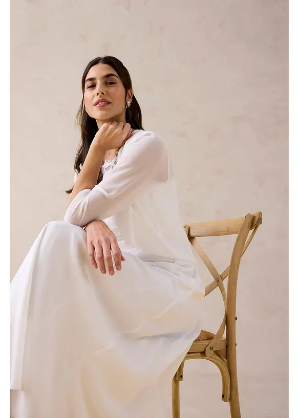 Chiffongbolero med &aring;tervunnen polyester, bonprix