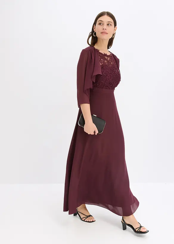 Chiffongbolero med &aring;tervunnen polyester, bonprix