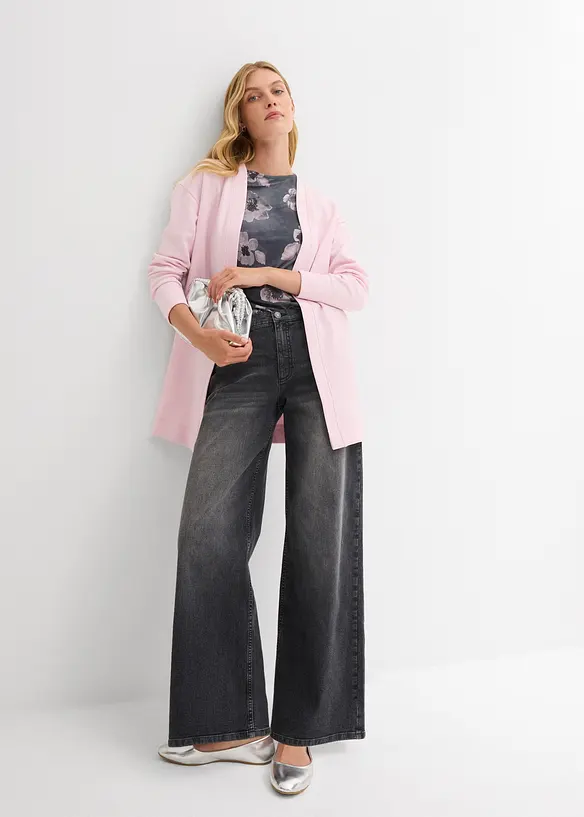 L&aring;ng trik&aring;jacka av mjuk bomullsmix, bonprix