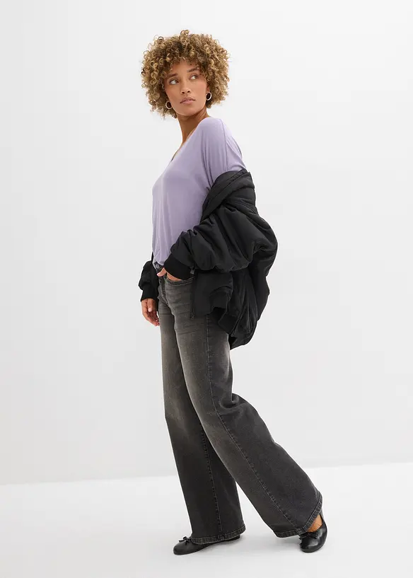 L&aring;ng topp av h&aring;llbar viskosmix, bonprix