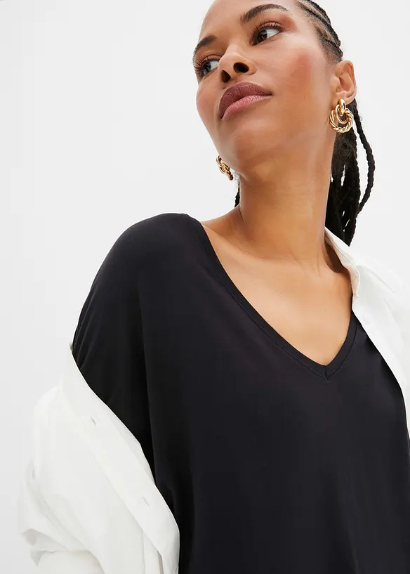 L&aring;ng topp av h&aring;llbar viskosmix, bonprix