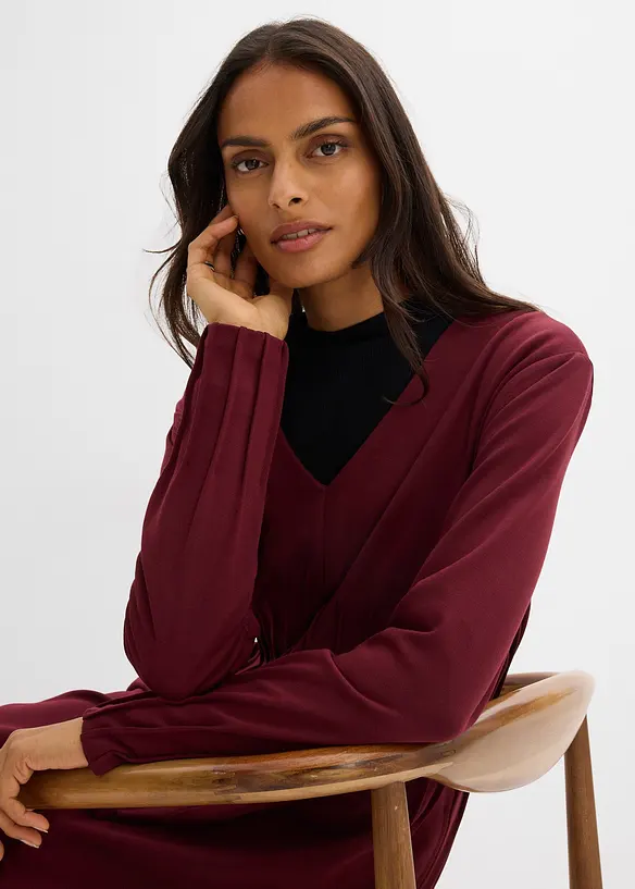 Sk&ouml;n kl&auml;nning med dekorveck, av viskosmix, bonprix