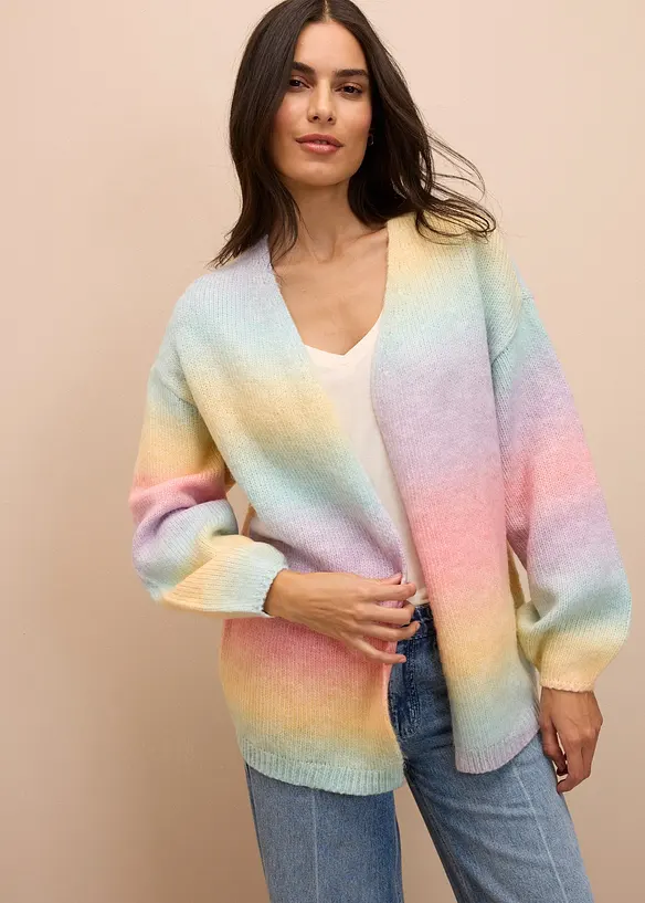 Grovstickad cardigan, bonprix