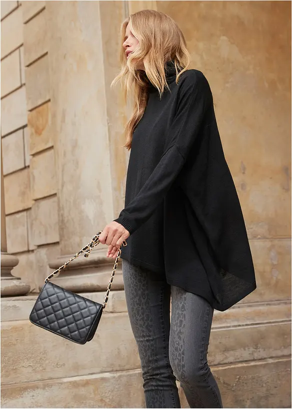 Ponchotr&ouml;ja med polokrage och asymmetriskt snitt, bonprix