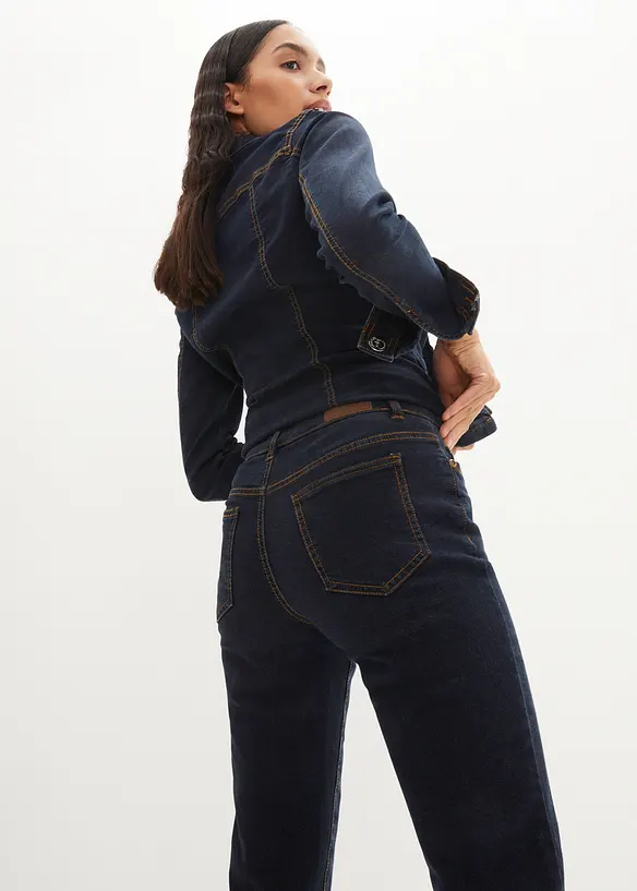 Mom Jeans Mid Waist, l&aring;nga ben, bonprix